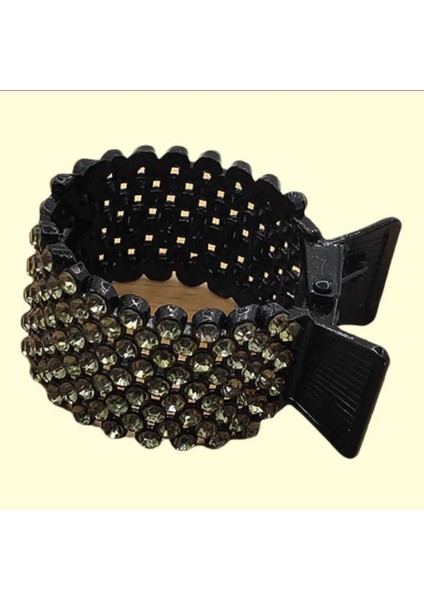 Taşlı Tasarım At Kuyruğu Tokası (BC-1153) Yeşil Taşlı modelleri