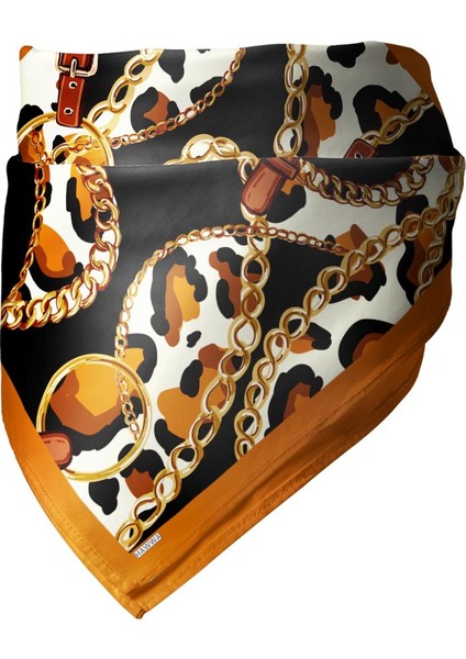 Zincir ve Leopar Desenli Bandana Fular modelleri