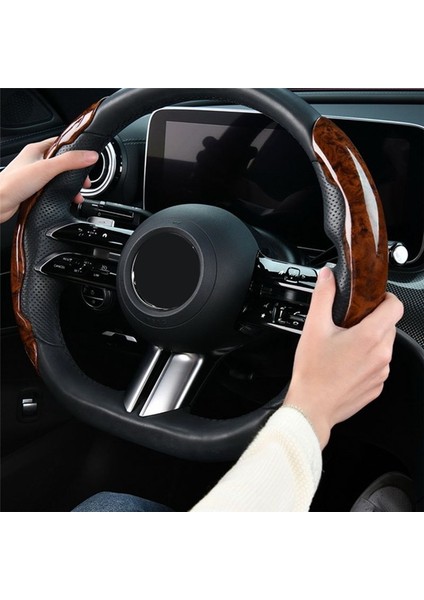 Evrensel Araba Mahogany Direksiyon Simidi Kapağı Iç Mekan Modifiye Sandal Ağaç Direksiyon Koruyucu Kart Tutucu (Yurt Dışından) modelleri