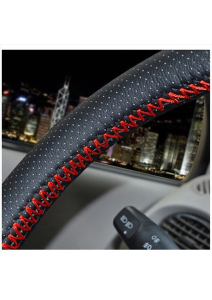 Direksiyon Simidi Pu Deri Araba Direksiyon Kapağı Üzerinde 3x Evrensel Örgü 38CM Tüm Tek Konektörü Kaplamak Için (Yurt Dışından) modelleri