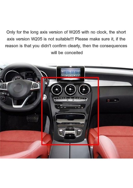 Abs Merkez Konsol Paneli Dekorasyon Kapağı Trim 2 Pcs Mercedes Benz C Sınıfı W205/GLC X253 Karbon Fiber Renk (Yurt Dışından) fiyatları