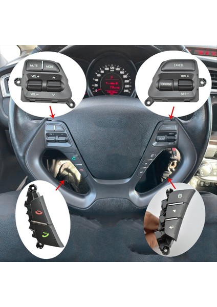 Kia K3 Için Düğme Anahtarı 2014-2016 Rio 3 2014-2016 Cerato Classic 2017 Ceed Jd 2012-2014 Direksiyon Simidi Düğmeleri (Yurt Dışından) fiyatları