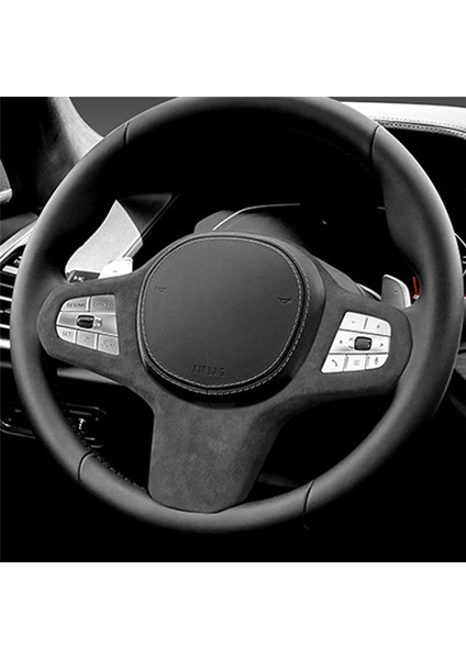 19-22 Bmw X5 Süet Deri Direksiyon Paneli Kapak Direksiyon Simidi Döşeme Modifikasyon Çıkartmaları Açık Mavi (Yurt Dışından) fırsatları