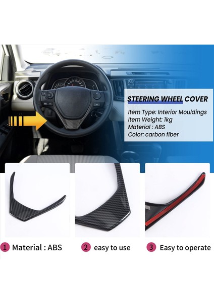 Toyota Rav4 2014-2018 Için Karbon Fiber Direksiyon Kapağı Iç Direksiyon Simidi Çerçeve Döşeme (Yurt Dışından) fırsatları