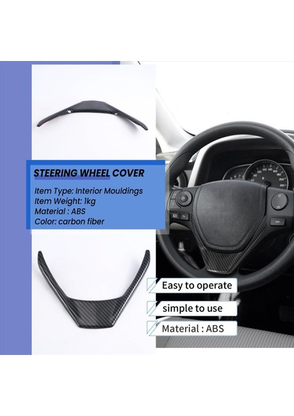 Toyota Rav4 2014-2018 Için Karbon Fiber Direksiyon Kapağı Iç Direksiyon Simidi Çerçeve Döşeme (Yurt Dışından) indirimleri