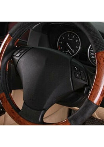 Lüks Araba Direksiyon Kapağı Maun Ahşap Desen Pu Deri Direksiyon Kapağı (Yurt Dışından) fırsatları