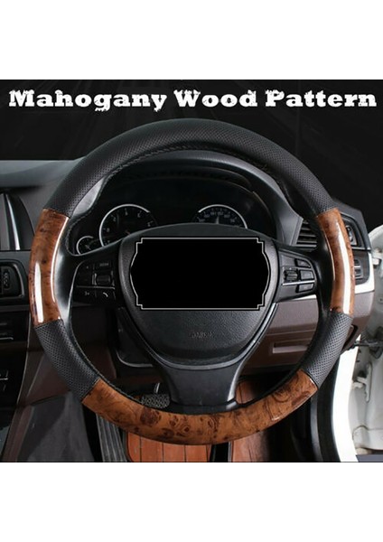 Lüks Araba Direksiyon Kapağı Maun Ahşap Desen Pu Deri Direksiyon Kapağı (Yurt Dışından) indirimleri