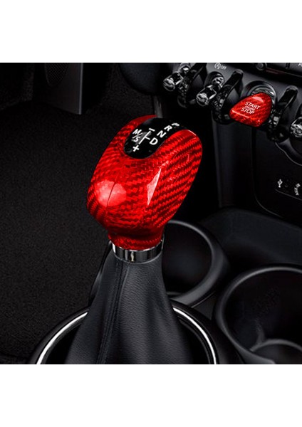 Araba Gerçek Karbon Fiber Vardiya Kolu Kapak Mini Cooper F54 F55 F56 F57 F60 Kırmızı Başlangıç Anahtarlı Kırmızı (Yurt Dışından) fırsatları