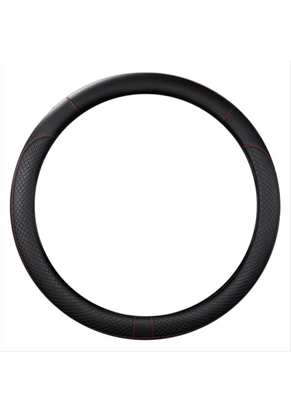 Araba Pu Deri Evrensel Direksiyon Tekerlekleri Kapak 38CM Araba Iç Aksesuarlar Siyah (Yurt Dışından)