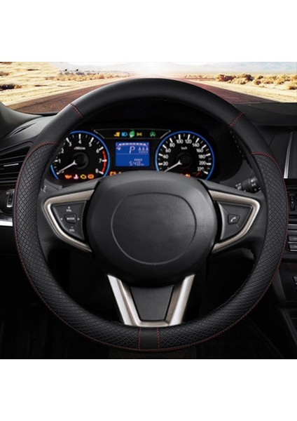 Araba Pu Deri Evrensel Direksiyon Tekerlekleri Kapak 38CM Araba Iç Aksesuarlar Siyah (Yurt Dışından) fiyatları