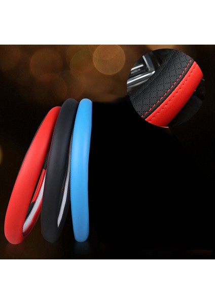 Araba Pu Deri Evrensel Direksiyon Tekerlekleri Kapak 38CM Araba Iç Aksesuarlar Siyah (Yurt Dışından) modelleri