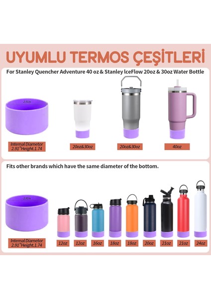 Quencher - Iceflow - Lumin Pipetli Termos Aksesuarı Kalın Silikon Taban Koruyucusu Kaydırmaz, 1 Adet fırsatları