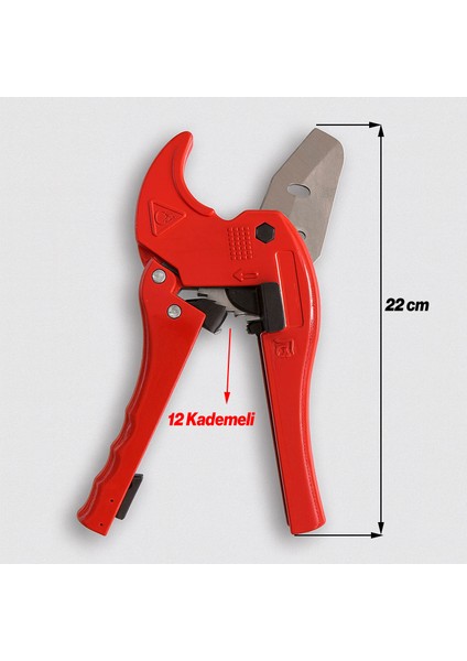 Pvc Boru Kesme Makası 42MM Profesyonel Güçlü Kesim Dayanıklı Ergonomik Saplı Kaliteli El Aleti modelleri