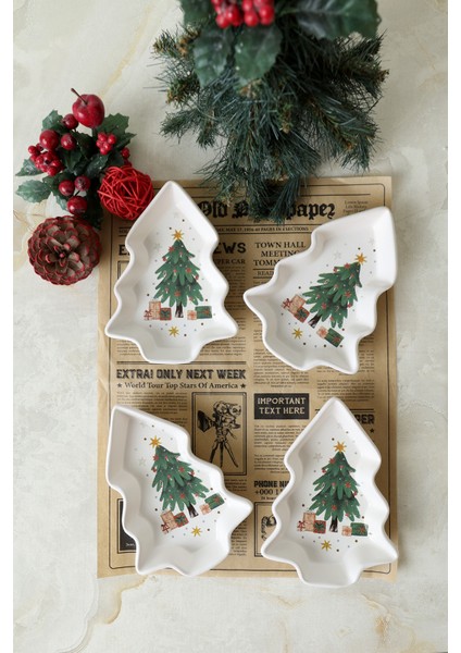 Yılbaşı Çam Kayık Çerezlik 17 cm 4 Adet 23770 indirimleri