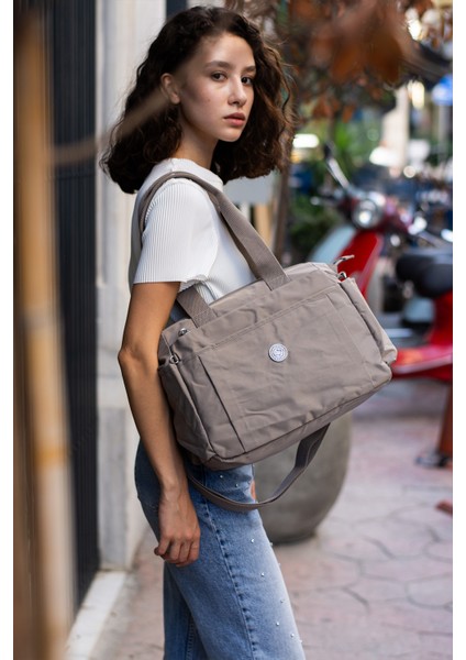 Su Geçirmez 5 Bölmeli Hafif Iş ve Günlük Seyahata Uygun Kadın Omuz Çantası