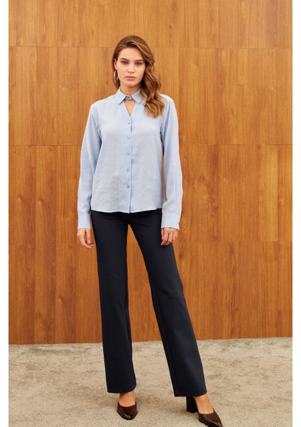 Mavi Pencere Detaylı Gömlek fiyatları