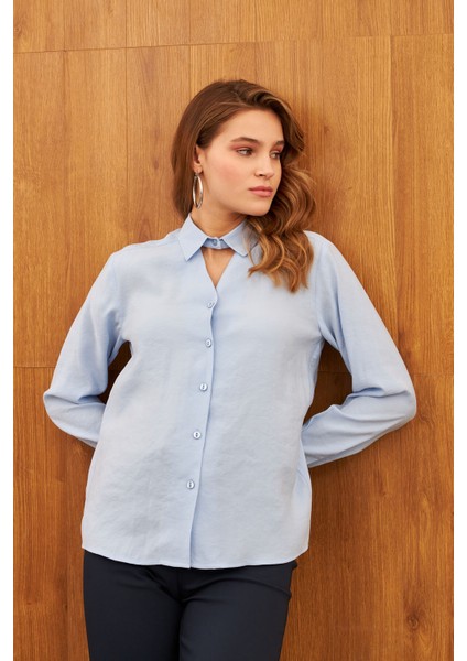 Mavi Pencere Detaylı Gömlek modelleri