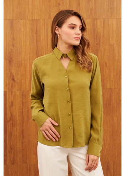 Yeşil Pencere Detaylı Gömlek modelleri