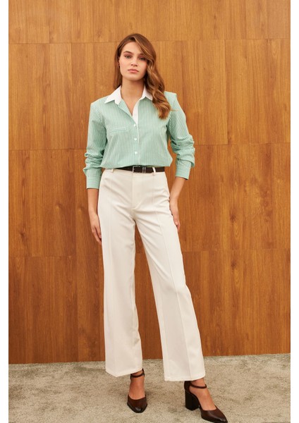 Yeşil Çizgili Garnili Gömlek fiyatları