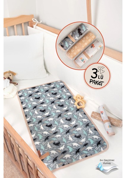 Baby Proof 3'lü Alt Açma Değiştirme Örtüsü Sıvı Geçirmez Koruyucu Alez Yıkanabilir Bebek Bakım Pedi fiyatları