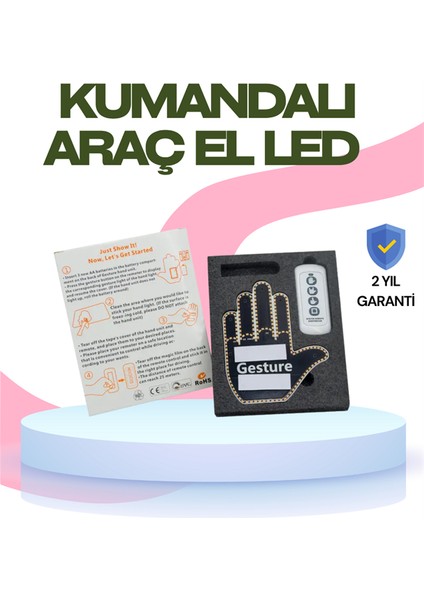 Yüksek Görünürlüklü Otomobil Jest Işığı – 3 Modlu LED Arka Cam Aksesuar? - FEİ7799-558