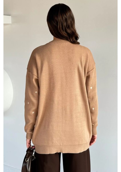 Kadın Kalp Nakışlı Triko Kazak P-00018425 fırsatları