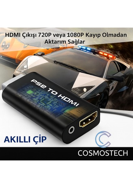 Ps2 To HDMI Dönüştürücü Adaptör – 3.5mm Ses Çıkışlı, Ps2 Görüntü Hdtv ve Monitör Uyumlu fırsatları