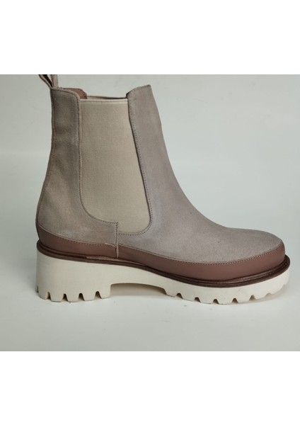 Kadın Hakiki Deri Lastikli Eva Taban Bej Süet Bot fiyatları
