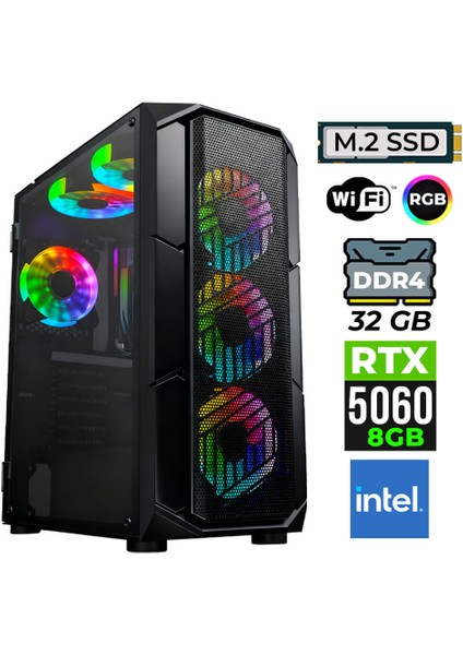 Neon X160 Intel I3 14100F 32GB Ram 1tb M.2 Nvme SSD 8gb RTX5060 Oyuncu Tavsiye Sistem