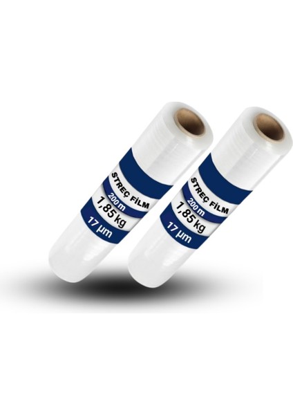 Şeffaf El Tipi Streç Film 2 Adet 17 Mikron 200 Metre