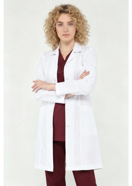 Beyaz Gömlek Yaka Orta Doktor Hemşire Laborant Öğretmen Öğrenci Iş Önlüğü