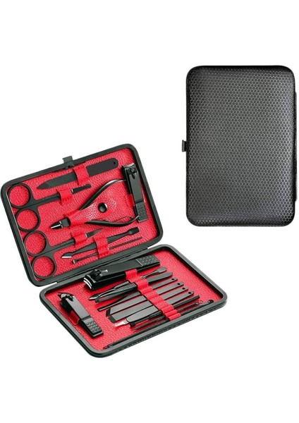 17 Parça El Ayak Bakım Seti Tırnak Temizleme Manikür Pedikür Cımbız Törpü T - FEİ6477-609 fırsatları