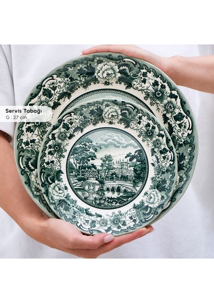 Old Town 24 Parça 6 Kişilik Yemek Takımı Yeşil fırsatları