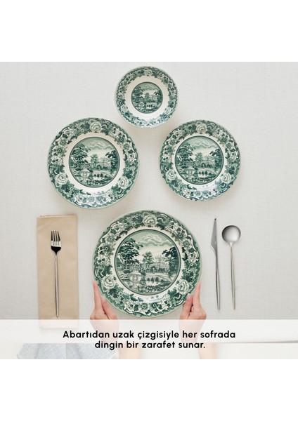 Old Town 24 Parça 6 Kişilik Yemek Takımı Yeşil indirimleri