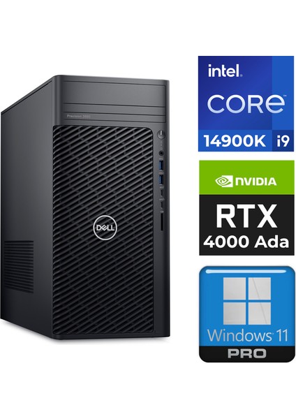 Dws Precision 3680 I9-14900K 64GB 12TB SSD 20 GB RTX4000 Ada W11P Iş Istasyonu 3680I914900K 014