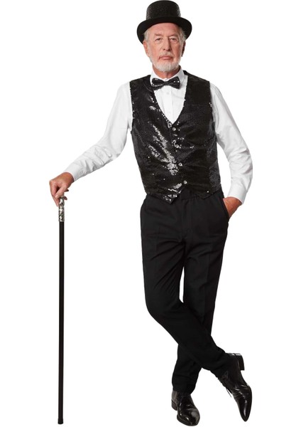 Gece Işıltısı Siyah Payetli Pullu Papyon 7x2 cm indirimleri