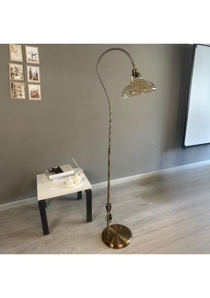 Vishi Bal Rengi Cam Lambader Soru Işareti Gövde Modern Dekoratif Metal Oturma Odası Zemin Lambası