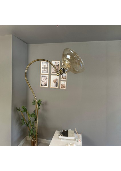 Vishi Bal Rengi Cam Lambader Soru Işareti Gövde Modern Dekoratif Metal Oturma Odası Zemin Lambası fırsatları