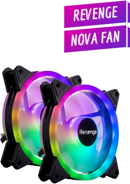 Nova Bilgisayar Kasası ile Uyumlu 2 Adet 12CM Rgb Fan Nova Fanı 2'li 120MM Fan fiyatları
