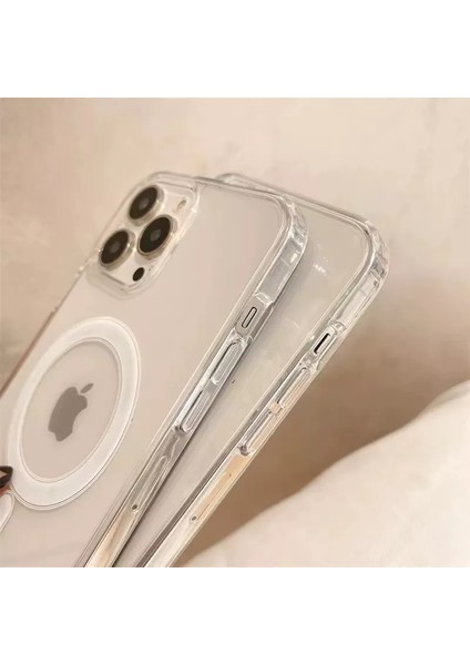 Iphone 15 Pro Magsafe Uyumlu Şeffaf Darbeye Dayanıklı Wireless Destekli Mükemmel Manyetik Silikon Kılıf fiyatları