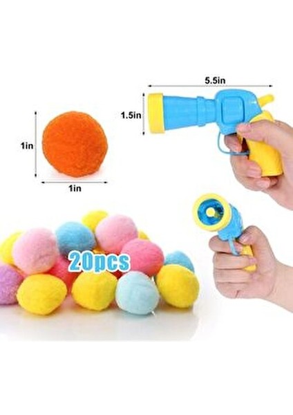 Interaktif Kedi Oyun Tabancası Güvenli Malzemelerle Eğlenceli Oyun İçin Renkli Peluş Toplar