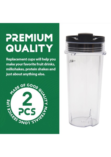 Ninja BL660 BL770 BL740/QB3000 Için Dört Kapaklı 2 Adet 16 Oz Bardak (Yurt Dışından) fırsatları