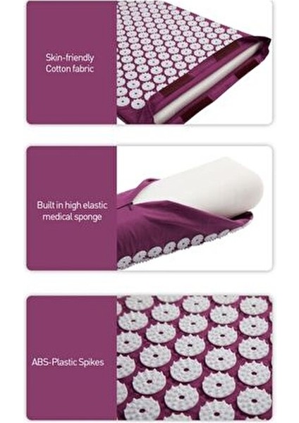 Akupunktur Masaj Matı Pembe Renkli %100 Pamuklu Kumaş ile Sırt Ağrılarına İyi Gelen