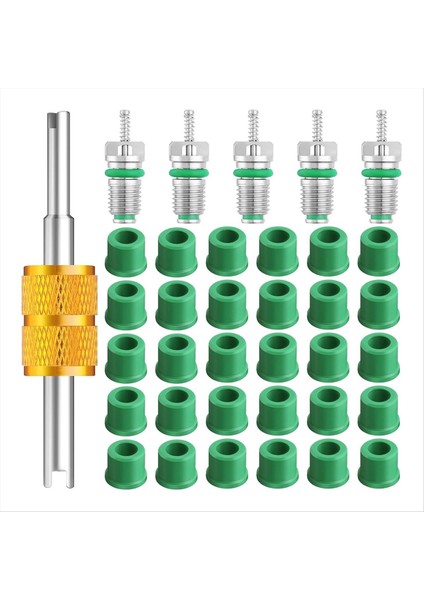 1/4 Inç Şarj Hortumu Conta Takımı Klima Vana Çekirdeği Aksesuarları (Yurt Dışından)