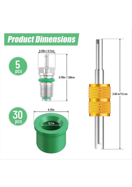 1/4 Inç Şarj Hortumu Conta Takımı Klima Vana Çekirdeği Aksesuarları (Yurt Dışından) modelleri
