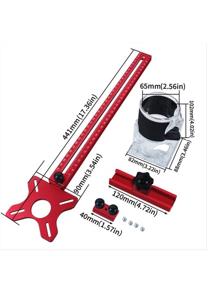 4 In 1 Yönlendirici Freze Groove Bracket-Cabinet Donanım Jig Yönlendirici Dairesi Kesme Jig Punch Yönlendirici Freze Groove Braket (Yurt Dışından) modelleri