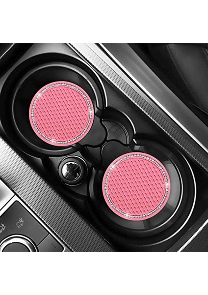 2pcs Pembe Bling Araba Kupası Tutucular Rhinestone Araba Anti Slip Insert Kupa Mat Içecek Bardak Altlıkları Kristal Araç Aksesuarları (Yurt Dışından) modelleri