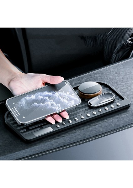 Araba Anti Slip Pedi Gösterge Tablosu Pvc Slip Olmayan Mat Telefon Güneş Gözlüğü Tutucu Geçici Park Plakası Oto Aksesuarları (Yurt Dışından) indirimleri