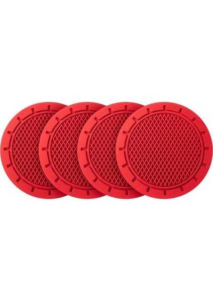 4 Paket Araç Kupası Tutucu Coaster Çoğu Araba Iç Araba Aksesuarı (Kırmızı) Için Kaymaz Evrensel Insert Coaster (Yurt Dışından)