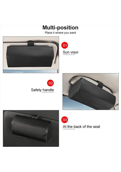 2x Evrensel Araba Güneş Gözlüğü Tutucu Araba Güneşi Vizör Göz Gözlükleri Kasa Tutucular Deri Güneş Gözlüğü Klips Depolama Siyah (Yurt Dışından) fırsatları
